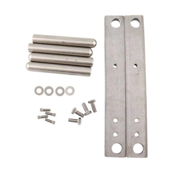 Adjustable leg bracket kit, 14T, made of stainless steel.