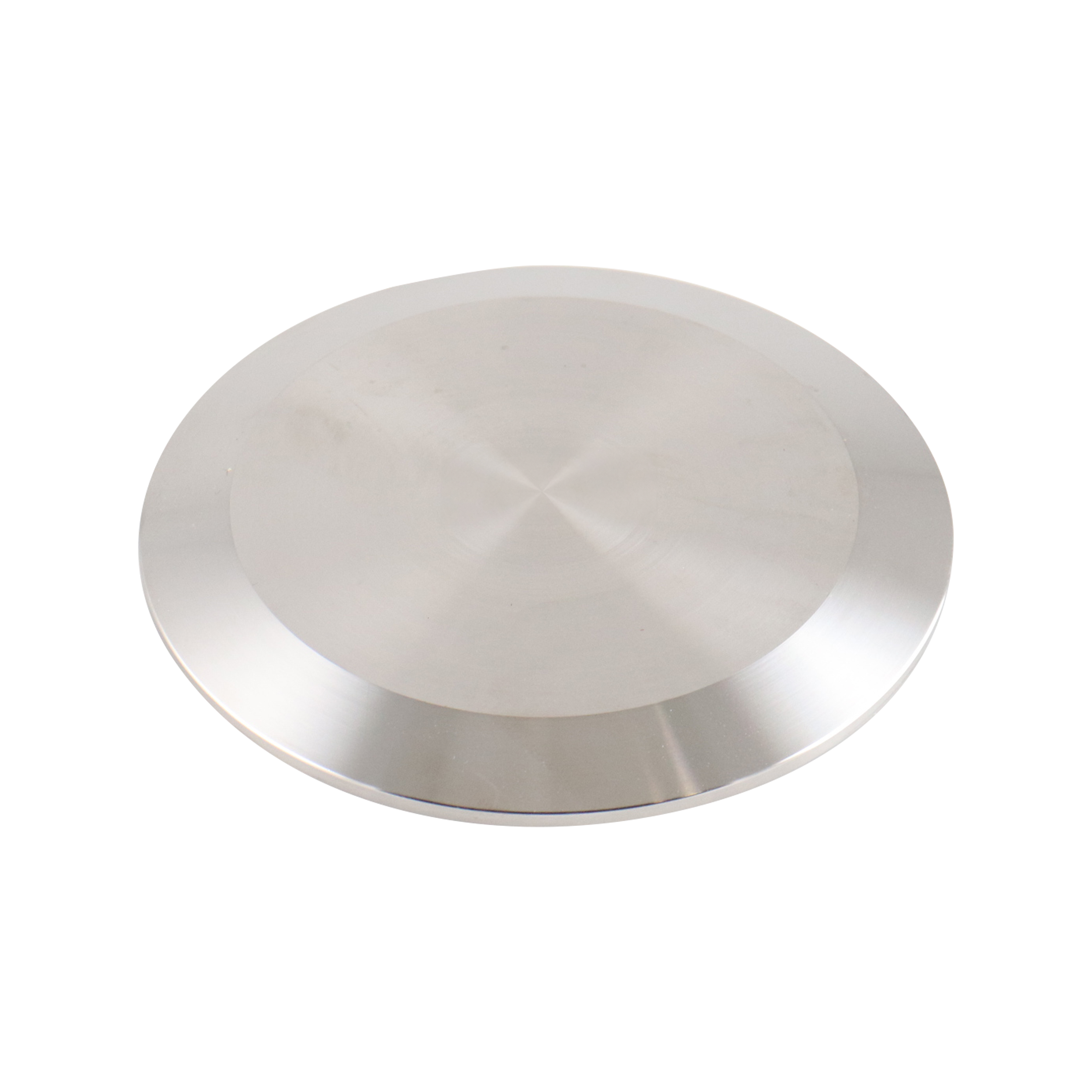 4-inch Tri-Clamp cap, made from 304 stainless steel, with a 32RA interior and exterior surface finish