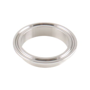 2-inch Tri-Clamp ferrule, made from 316L stainless steel, with 0.5-inch overall length and 32RA interior and exterior surface finish
