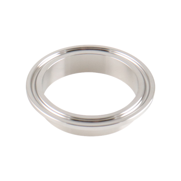 2-inch Tri-Clamp ferrule, made from 316L stainless steel, with 0.5-inch overall length and 32RA interior and exterior surface finish
