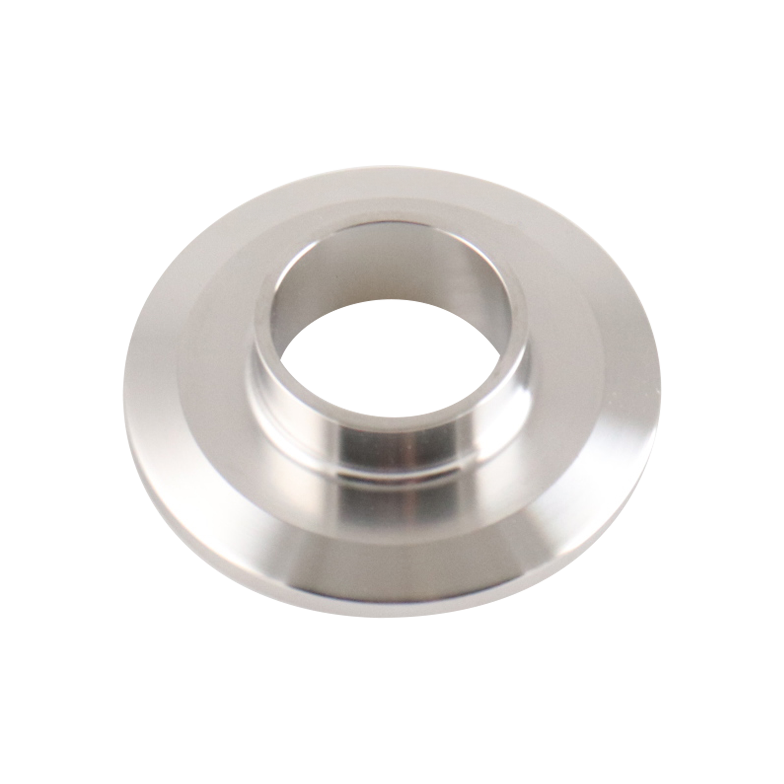 1-inch Tri-Clamp ferrule, made from 304 stainless steel, with 0.5-inch overall length and 32RA interior and exterior surface finish

