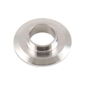 1-inch Tri-Clamp ferrule, made from 304 stainless steel, with 0.5-inch overall length and 32RA interior and exterior surface finish
