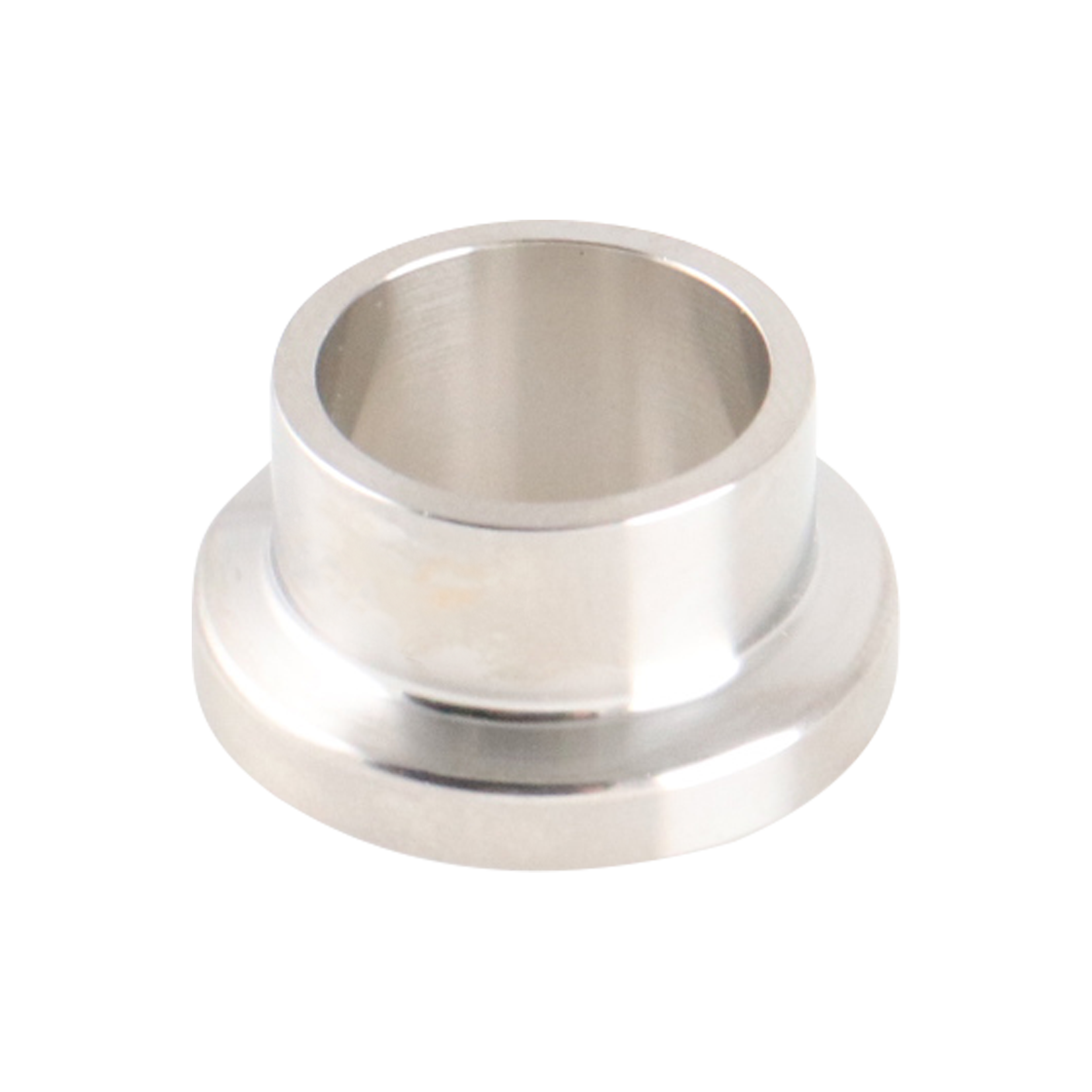 0.75-inch Tri-Clamp ferrule, made from 316L stainless steel, with 0.5-inch overall length and 32RA interior and exterior surface finish
