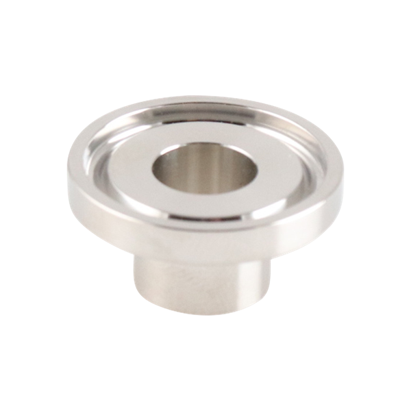 0.5-inch Tri-Clamp ferrule, made from 316L stainless steel, with 0.5-inch overall length and 32RA interior and exterior surface finish