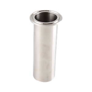 Tygon hose adapter with a 1.5-inch tri-clamp connection, constructed from 316L stainless steel, with a 32RA internal and outer surface finish.