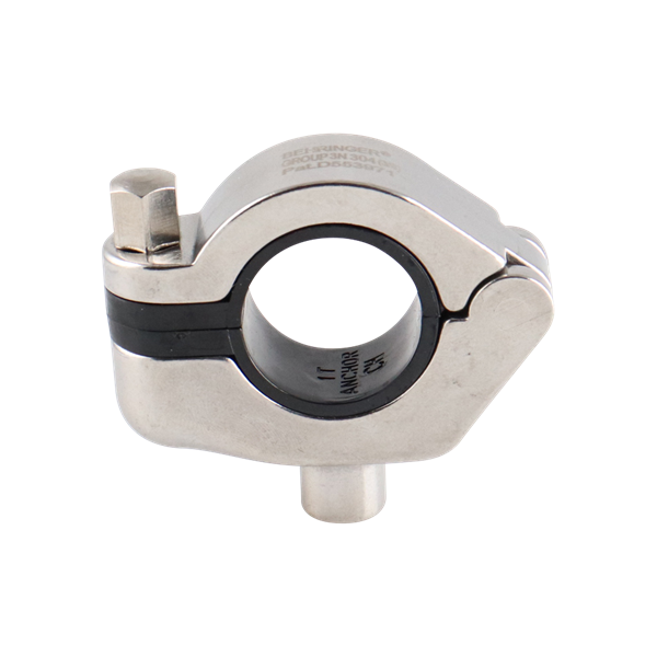 hanger CH for 1-inch tube with 3/8-inch threaded anchor and black insert, made from 304 stainless steel