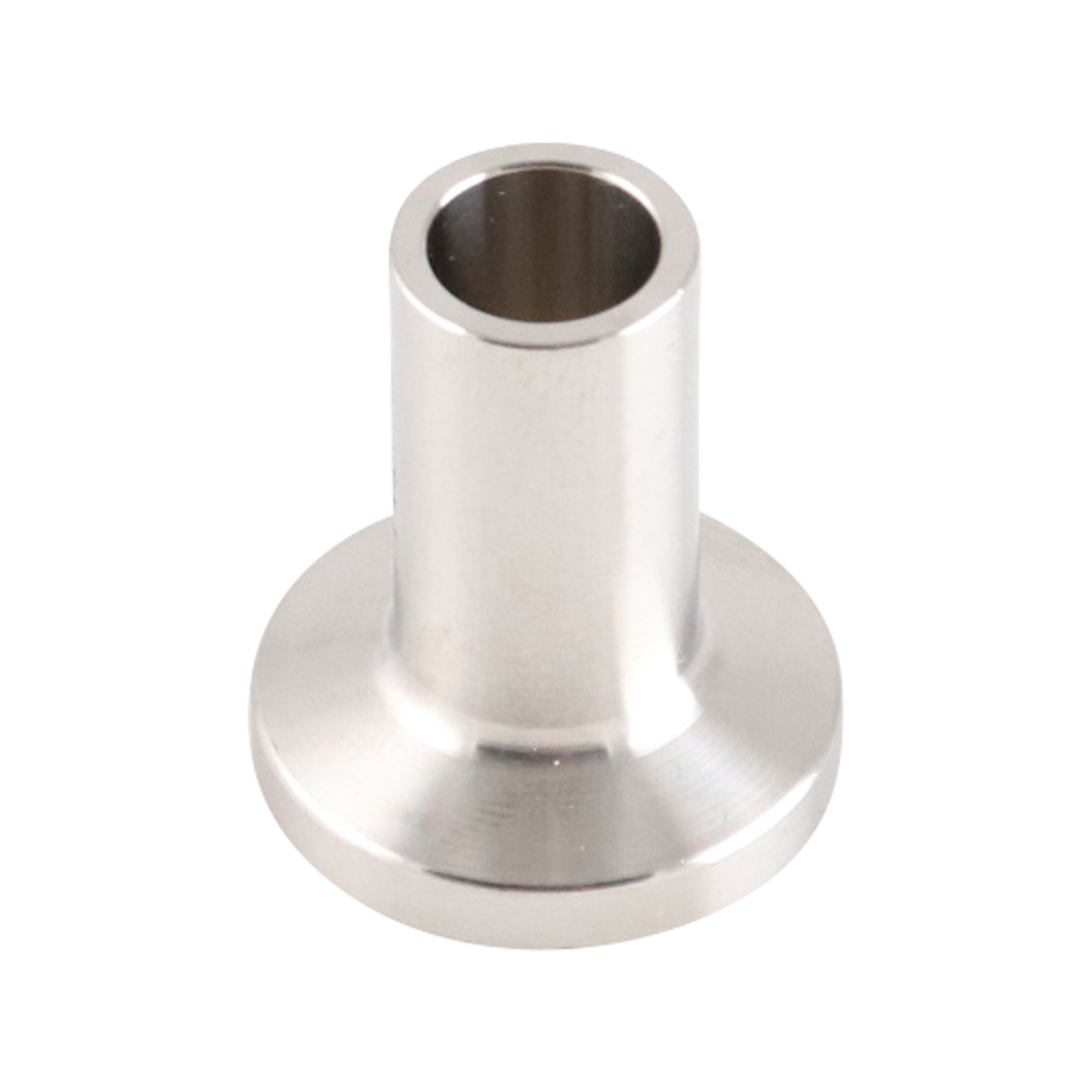 eccentric reducer, 2-inch x 1.5-inch butt-weld, made from 316L stainless steel, with 2.5-inch overall length, 20RA interior, and 32RA exterior surface finish, SF1 BPE compliant
