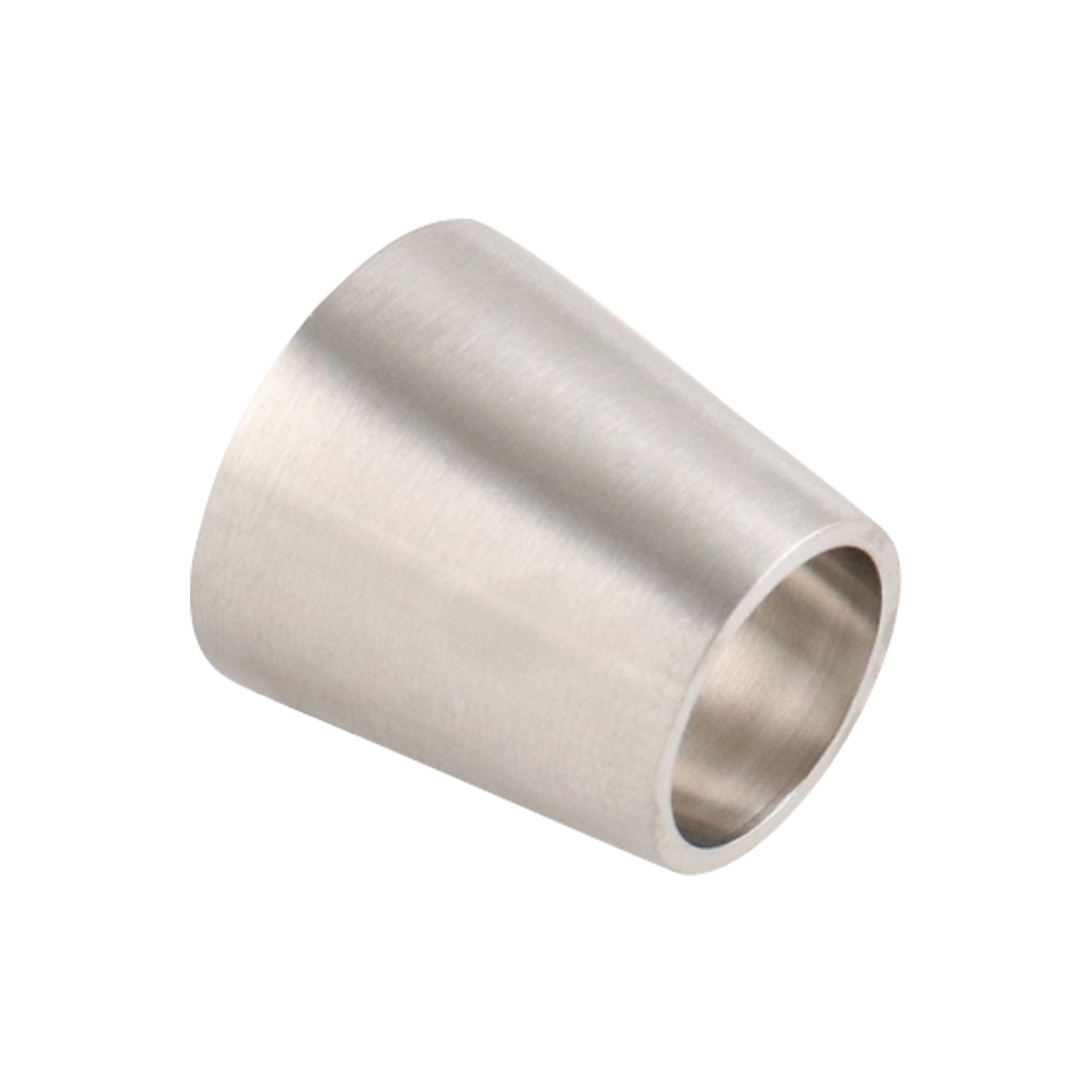 concentric reducer, 1-inch x 0.75-inch butt-weld, made from 316L stainless steel, with 1-inch overall length and 32RA interior and exterior surface finish