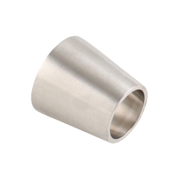 concentric reducer, 1-inch x 0.75-inch butt-weld, made from 316L stainless steel, with 1-inch overall length and 32RA interior and exterior surface finish