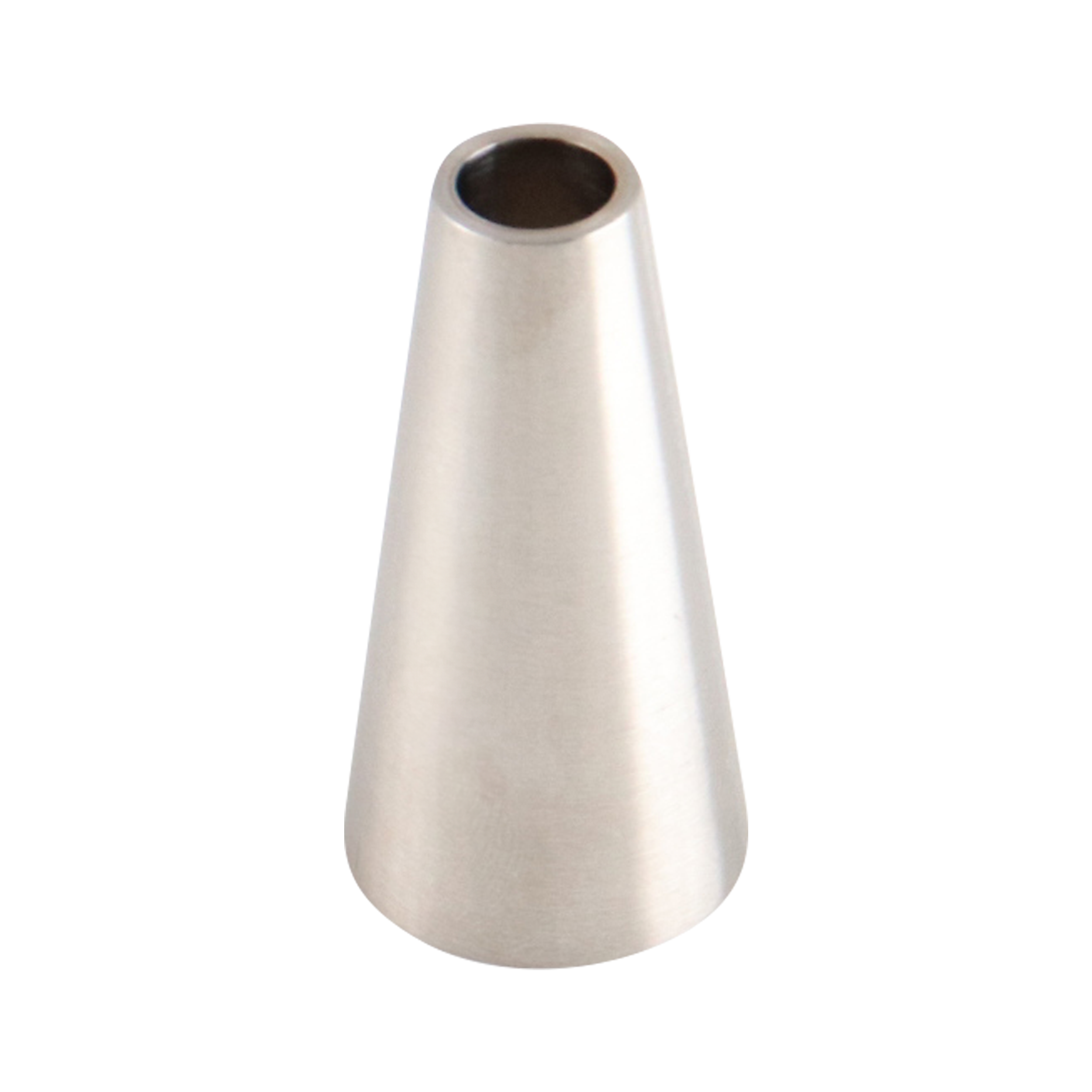 Concentric Reducer, 1-inch to 0.5-inch butt weld connection, made of 316L stainless steel, with a 2-inch overall length, 32RA inner diameter, and 32RA outer diameter.