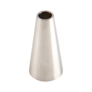 Concentric Reducer, 1-inch to 0.5-inch butt weld connection, made of 316L stainless steel, with a 2-inch overall length, 32RA inner diameter, and 32RA outer diameter.