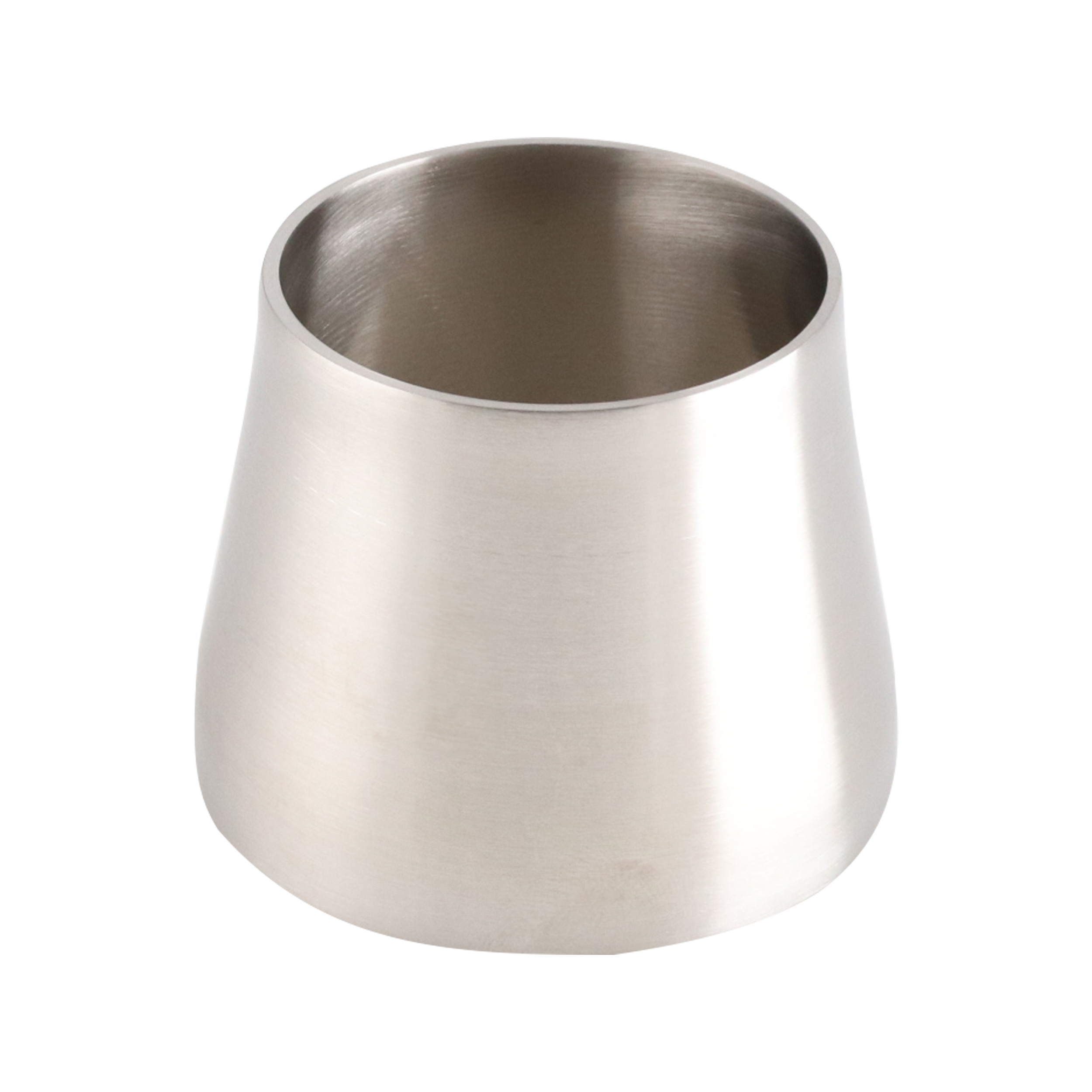 concentric reducer, 2.5-inch x 2-inch butt-weld, made from 316L stainless steel, with 2-inch overall length and 32RA interior and exterior surface finish