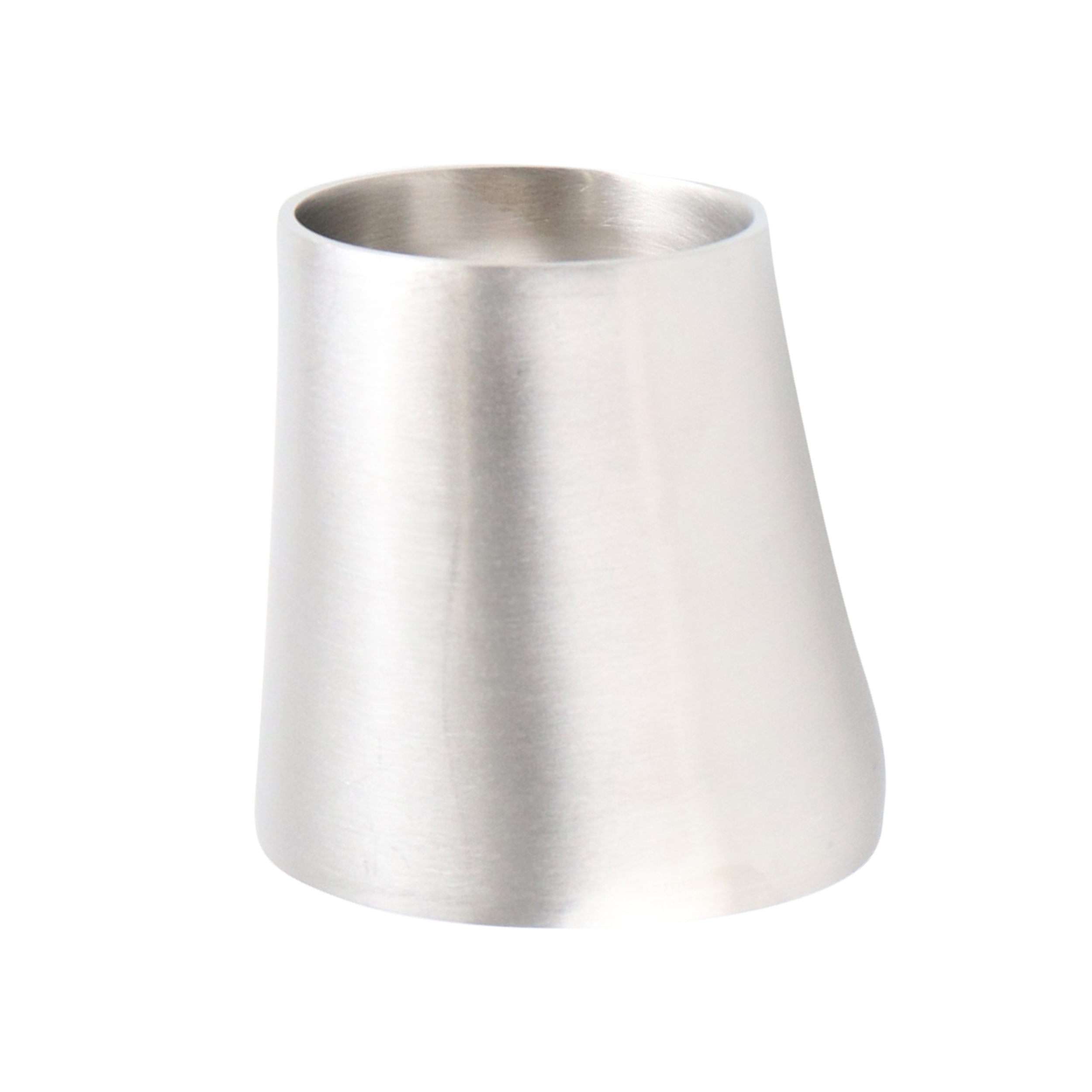 eccentric reducer, 2-inch x 1-inch butt-weld, made from 316L stainless steel, with 4-inch overall length, 32RA interior and exterior surface finish