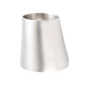 eccentric reducer, 2-inch x 1-inch butt-weld, made from 316L stainless steel, with 4-inch overall length, 32RA interior and exterior surface finish