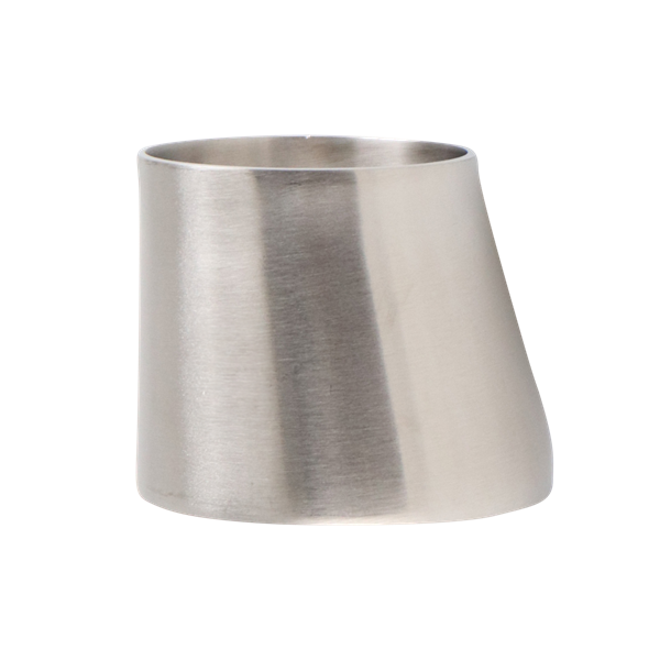 eccentric reducer, 2.5-inch x 2-inch butt-weld, made from 316L stainless steel, with 2-inch overall length and 32RA interior and exterior surface finish