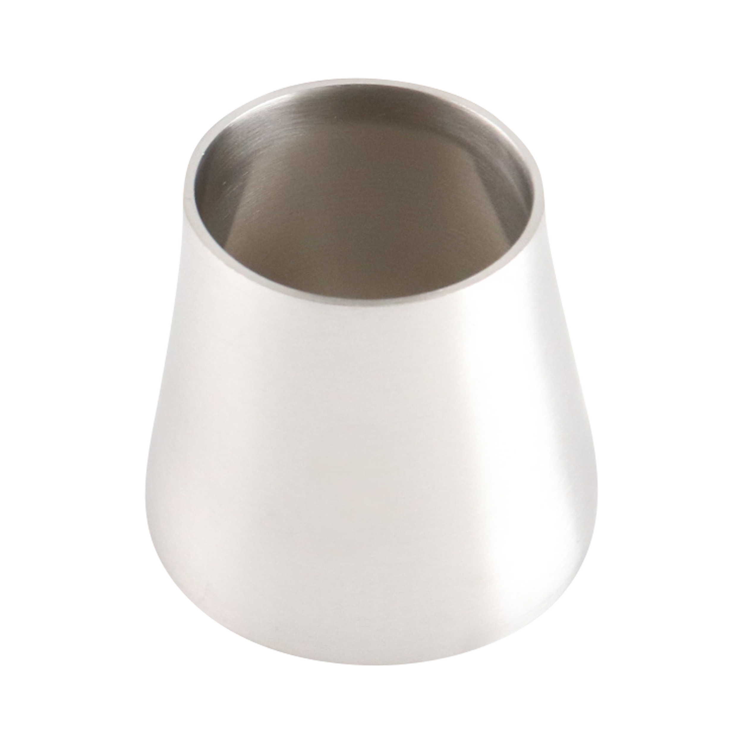 eccentric reducer, 2-inch x 1.5-inch butt-weld, made from 316L stainless steel, with 2-inch overall length and 32RA interior and exterior surface finish
