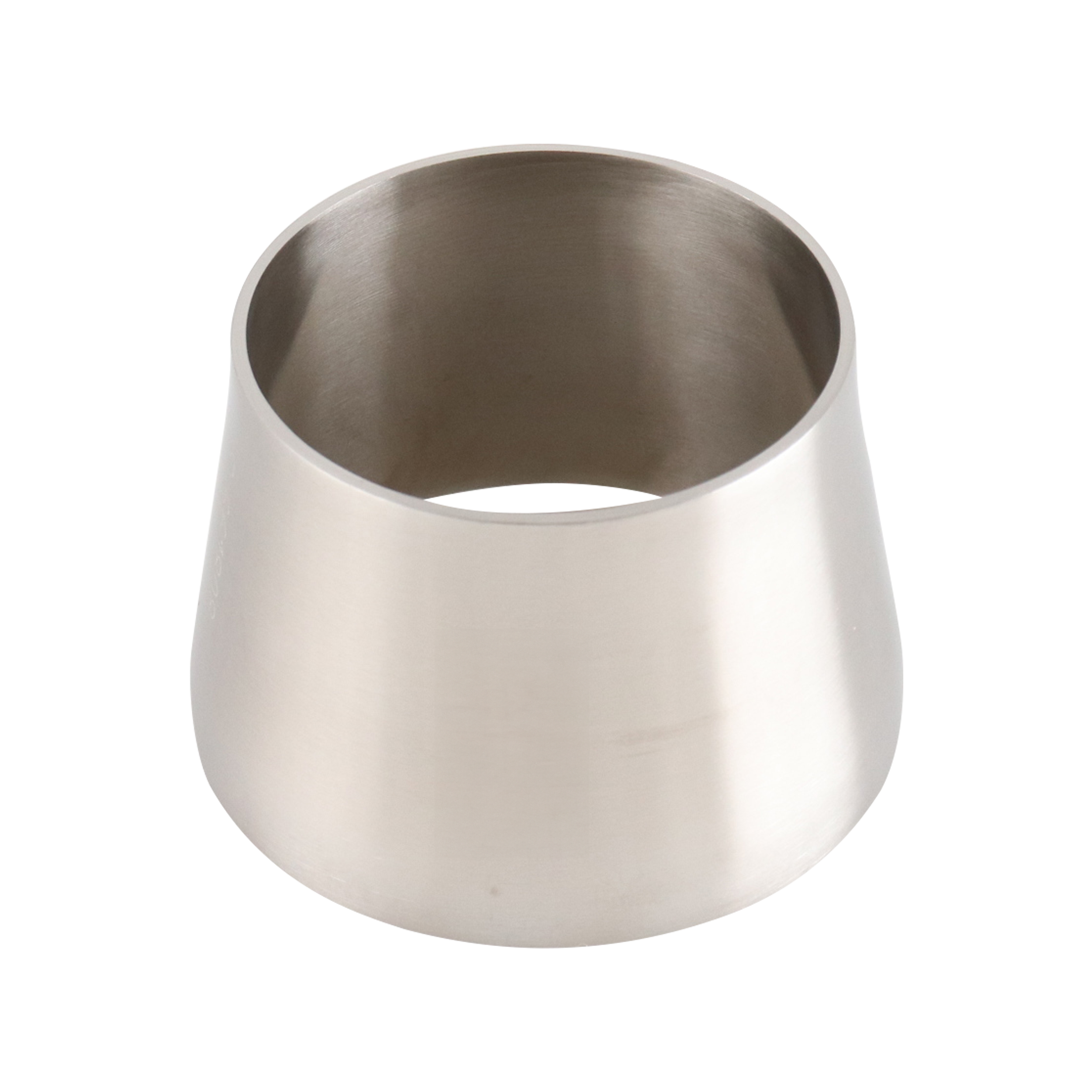 concentric reducer, 3-inch x 2.5-inch butt-weld, made from 316L stainless steel, with 2-inch overall length and 32RA interior and exterior surface finish