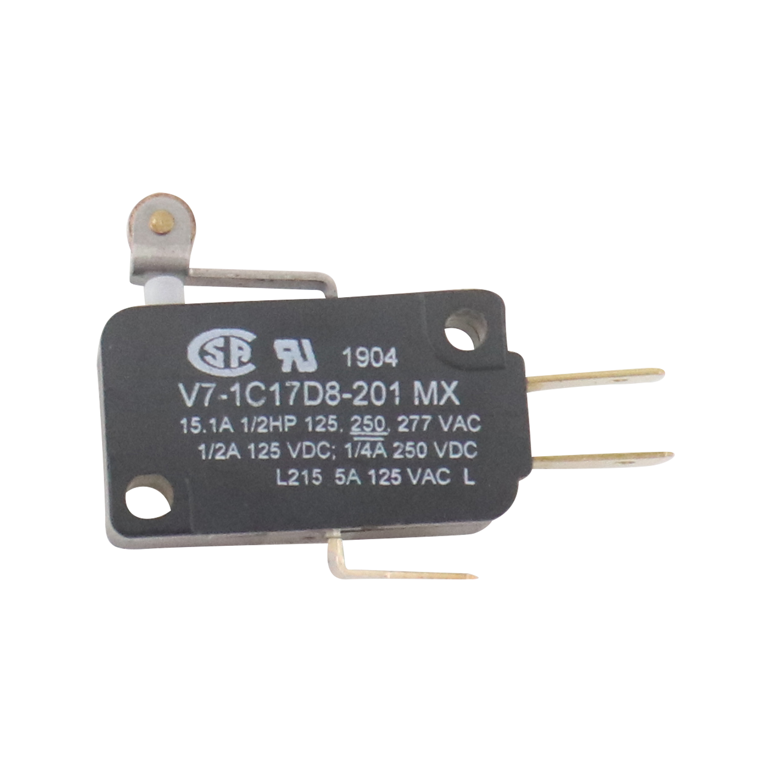 Micro switch model V3L3D8, designed for industrial electrical applications.