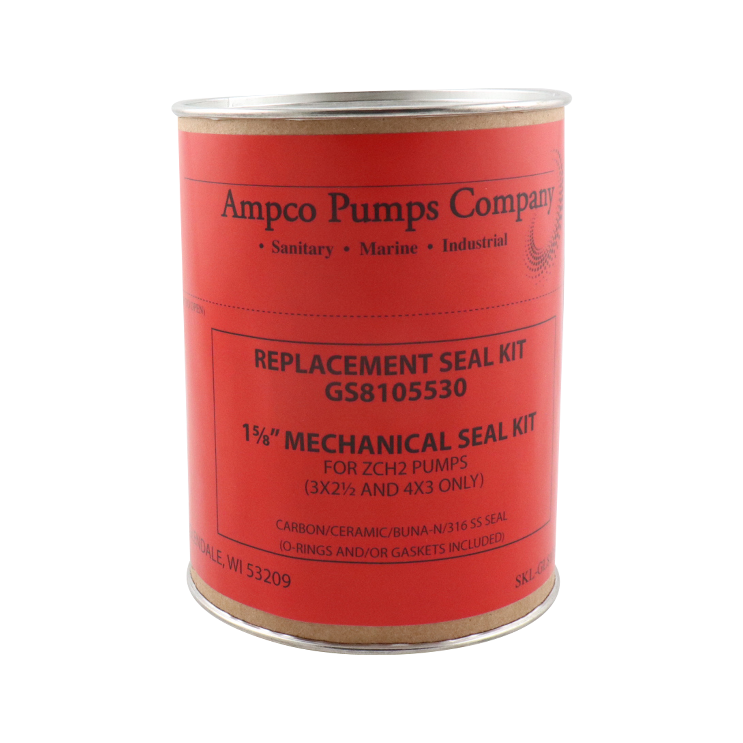 Seal kit with 1.625-inch C/Cer Buna material, ZCH2, manufactured by Ampco.