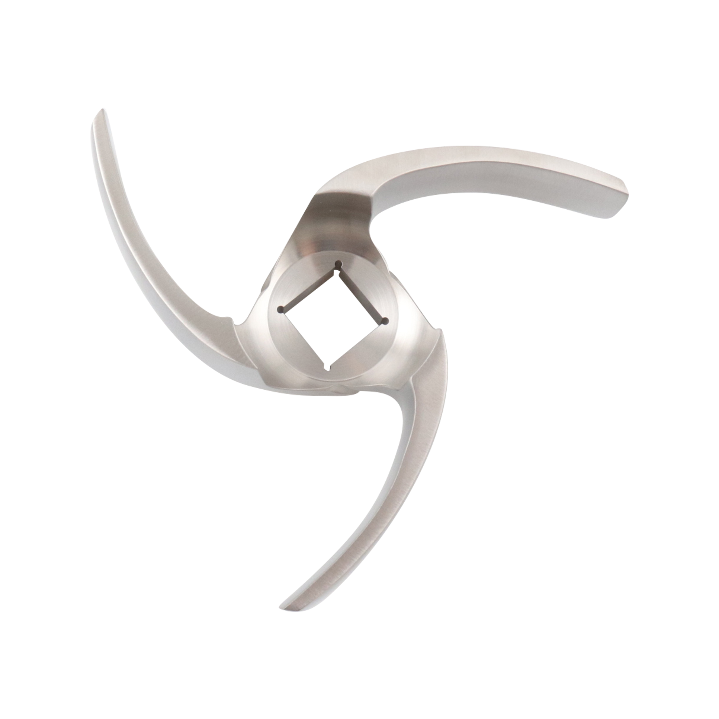 Impeller, 6-inch diameter, 316L stainless steel, manufactured by Ampco.