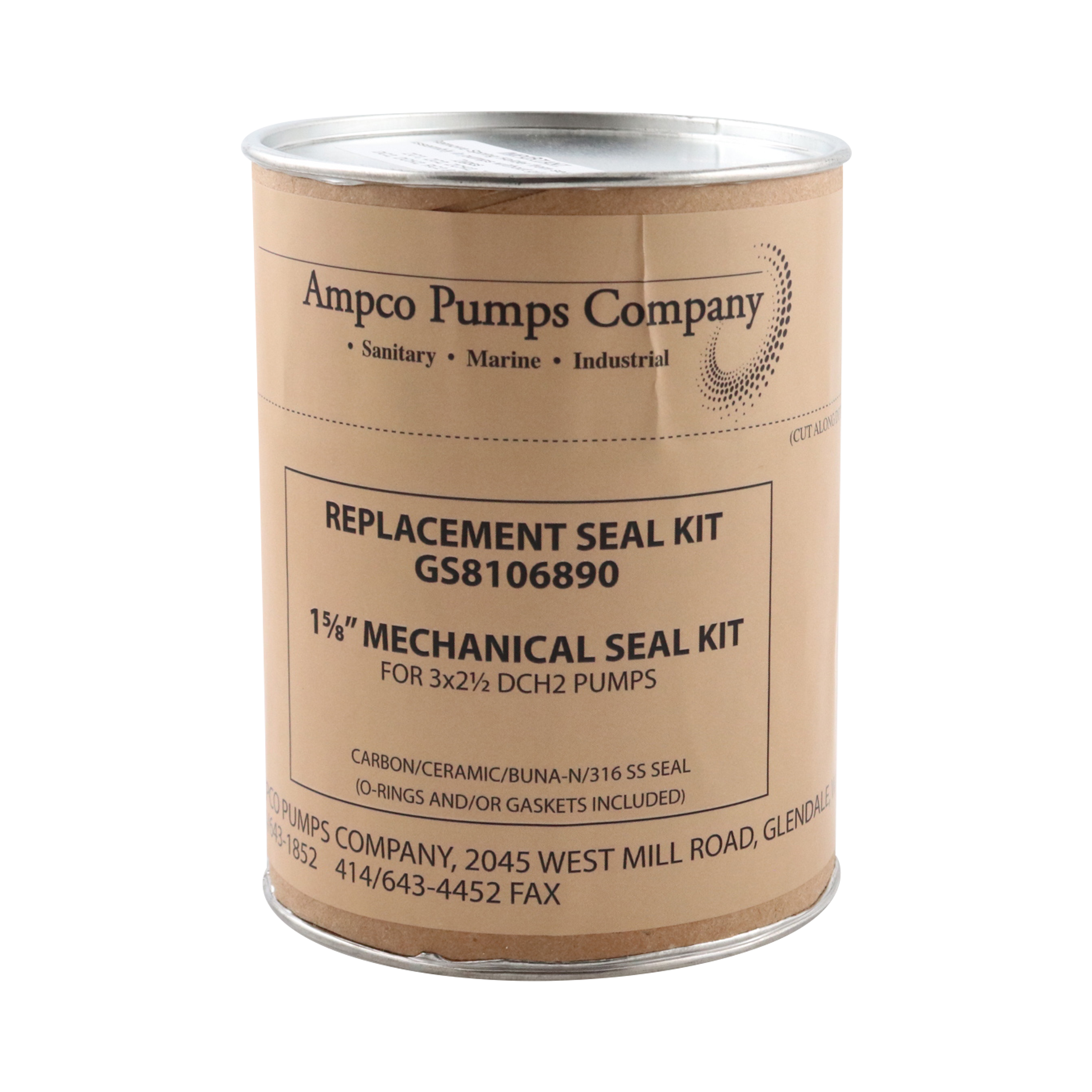 Seal kit, C/Cer configuration, Buna material, suitable for DCH2 1.625-inch applications, manufactured by Ampco.