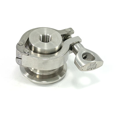 Air blow check valve 1.5" tri-clamp 0.375" FPT EPDM
