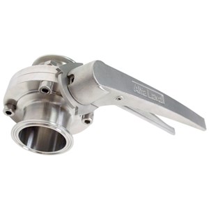 butterfly valve, 4-inch Tri-Clamp, made from 316 stainless steel, with EPDM seat and multi-position handle