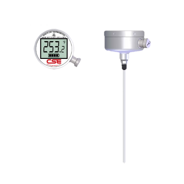 Digital thermometer 0.5" MPT center back mount