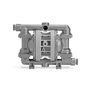 P220 diaphragm pump 1" x 0.75" FPT, bolted metal, Pro-Flo, SS wet side, SS piston, poly center, poly air, PTFE with saniflex backup diaphragm, PTFE valve ball, SS seats, PTFE o-rings, 0.75" FPT center ported discharge manifold, aodd, Wilden