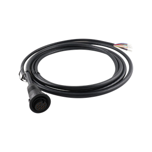 Molded cable assembly, 10 feet in length, designed for secure and reliable connections.