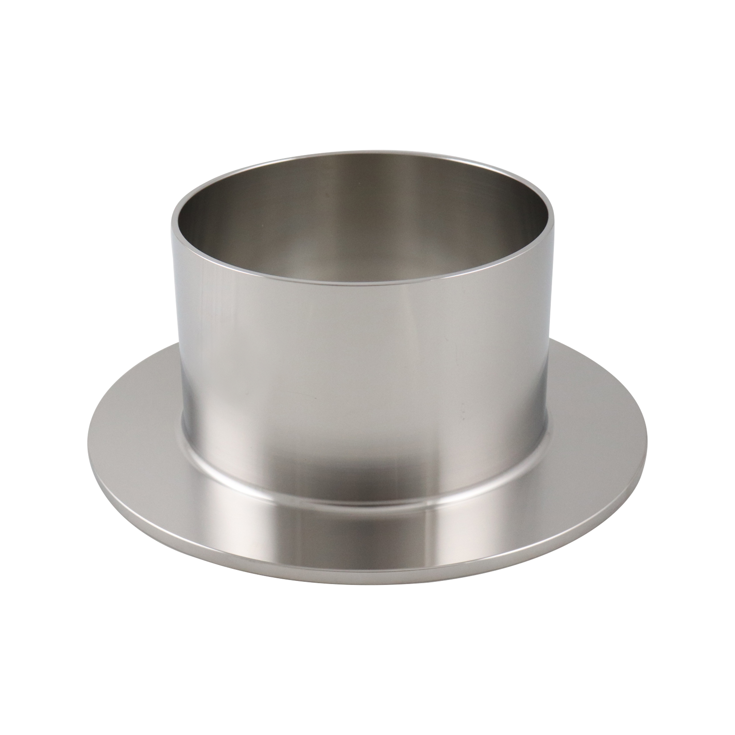 Stub End, 4-inch size, made of 304 stainless steel, 2.625 inches long, 32RA internal and external surface finish.