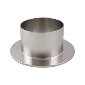 Stub End, 4-inch size, made of 304 stainless steel, 2.625 inches long, 32RA internal and external surface finish.