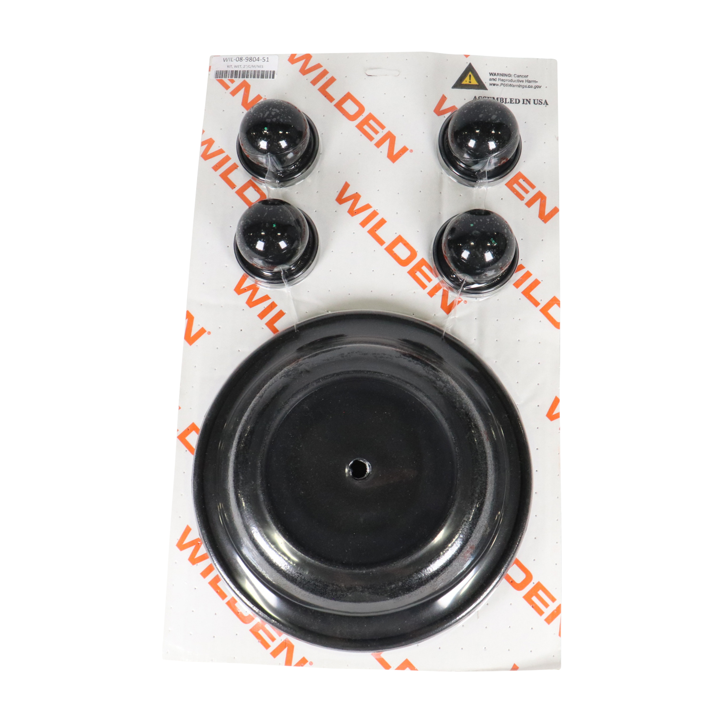 Repair Kit, wet-side, 2-inch combo metal version with Neoprene, compatible with Wilden pumps.
