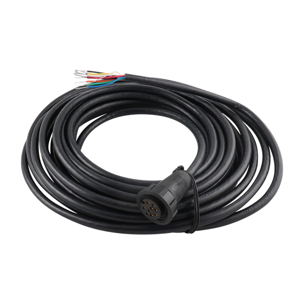 Molded cable assembly, 30 feet in length, designed for secure electrical connections.