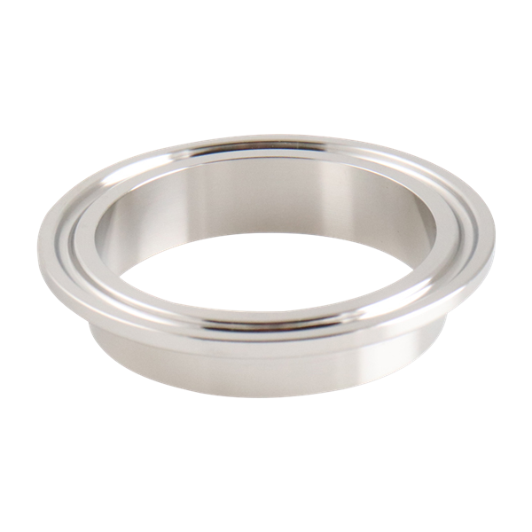 2-inch Tri-Clamp ferrule, made from 304 stainless steel, 0.5-inch overall length, with a 32RA interior and exterior surface finish.