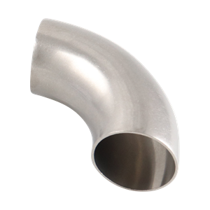 90-degree elbow, 1-inch butt-weld with no tangent, made from 304 stainless steel, with 32RA interior and exterior surface finish