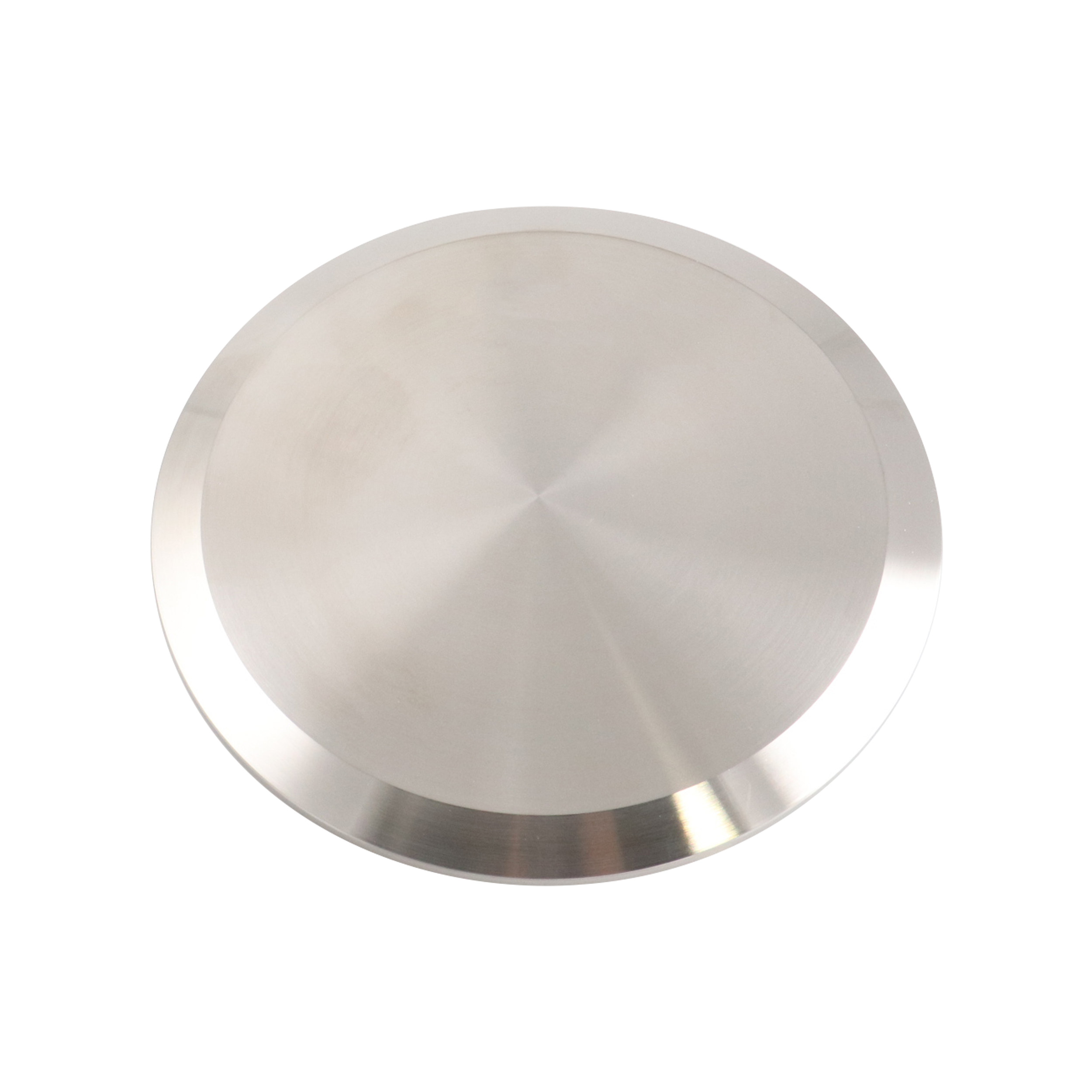 Cap for 8-inch tri-clamp connection, made of 304 stainless steel, with a 32RA inner and outer diameter finish.
