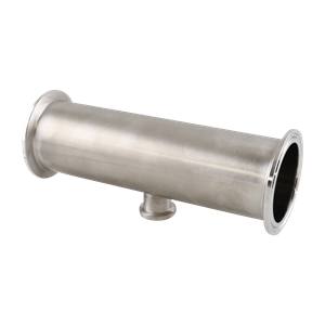 Reducing Tee, 2-inch x 0.5-inch, Tri-Clamp short branch, made of 316L stainless steel, 15RA electropolished internal surface finish, 32RA external finish, SF4 BPE compliant.