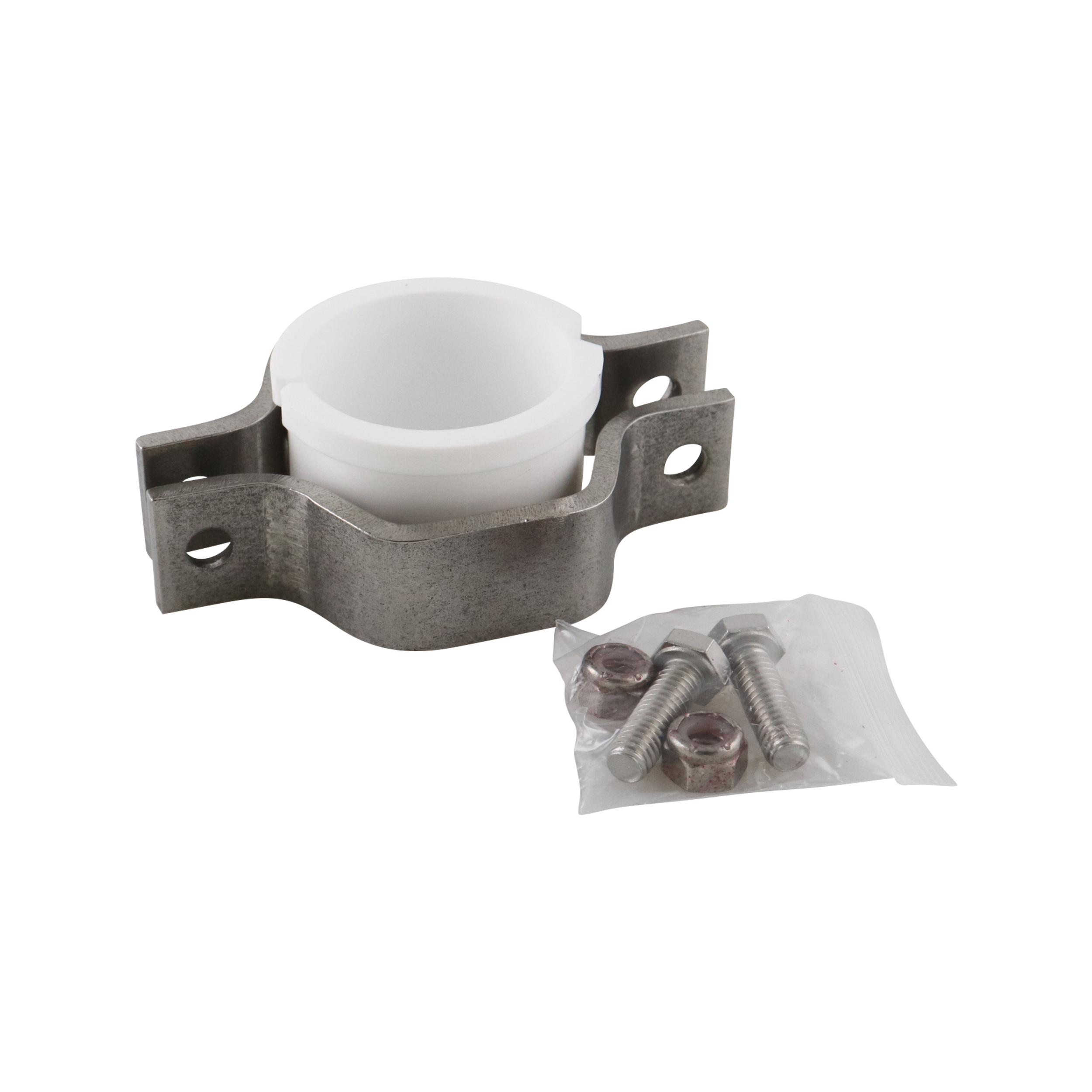 Hex hanger assembly for 2-inch tube with polypropylene insert, rated to 329°F, made in the USA