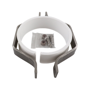 Hex Hanger Assembly, fits 4-inch pipe, polypropylene insert, model 329F, made in the USA.