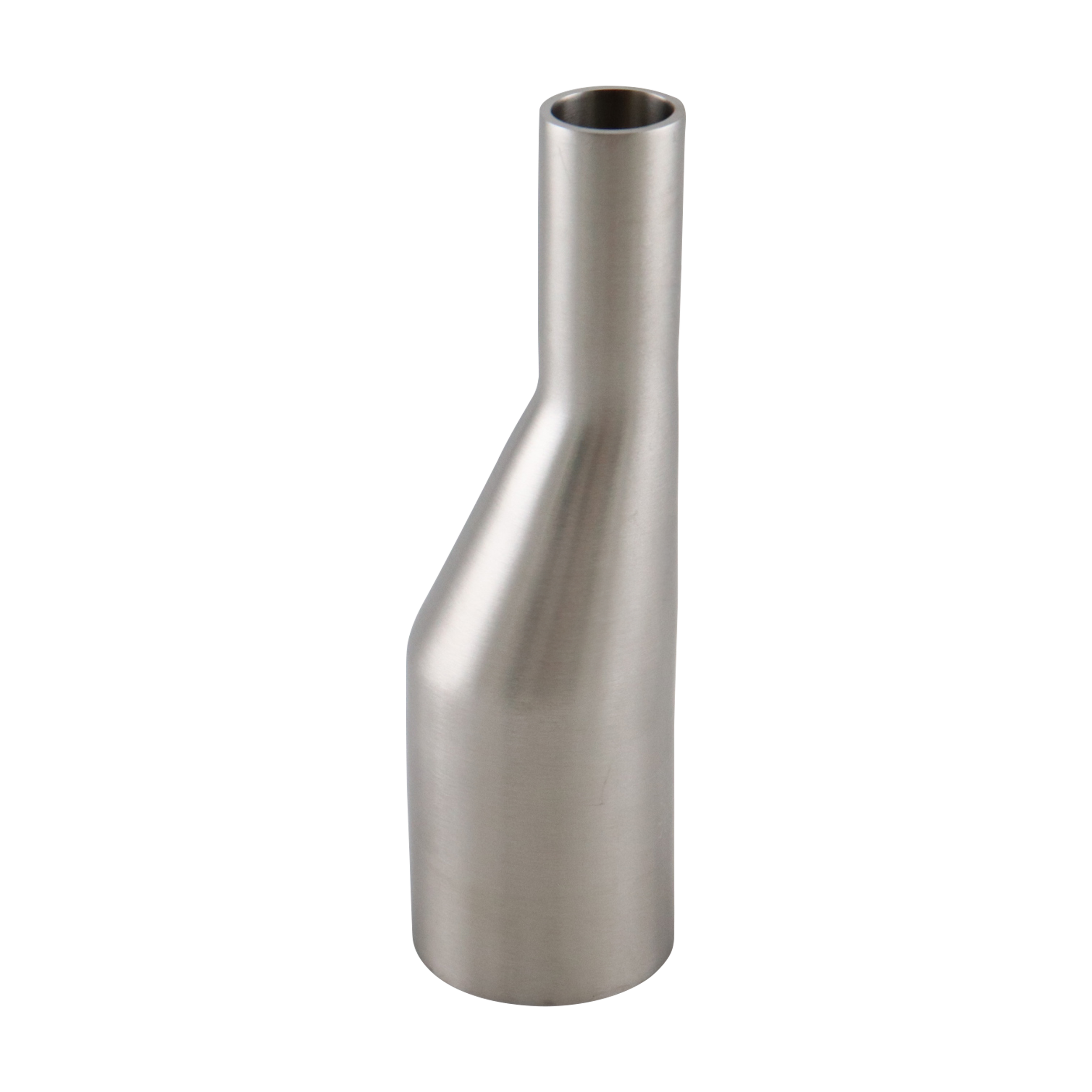 Eccentric reducer, 1.5x0.75, butt weld, 316L, 5" OAL, 20Ra ID, 32Ra OD, SF1 BPE