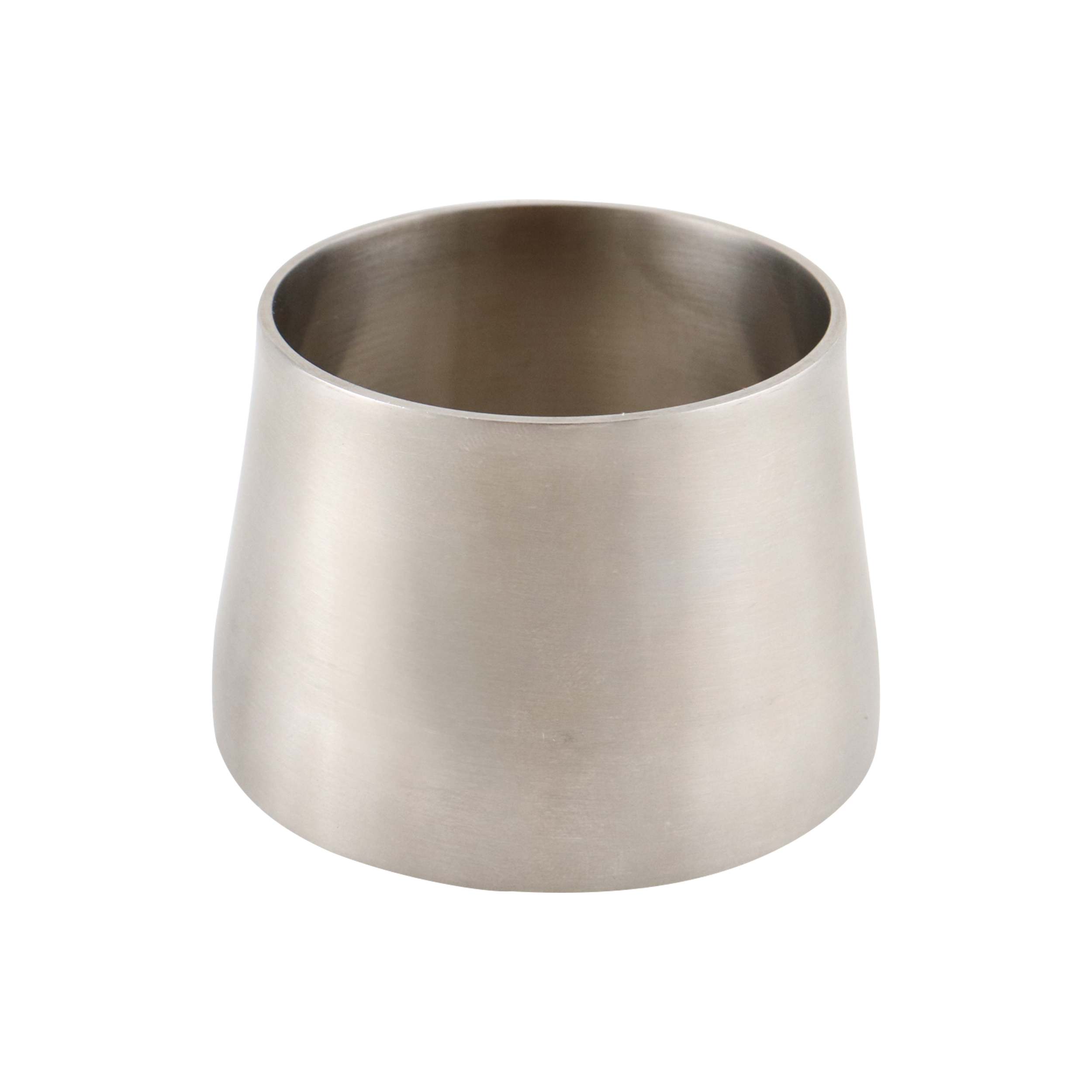 concentric reducer, 3-inch x 2.5-inch butt-weld, made from 304 stainless steel, with 2-inch overall length and 32RA interior and exterior surface finish
