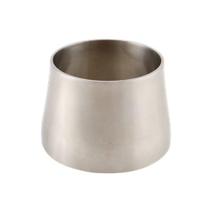 concentric reducer, 3-inch x 2.5-inch butt-weld, made from 304 stainless steel, with 2-inch overall length and 32RA interior and exterior surface finish
