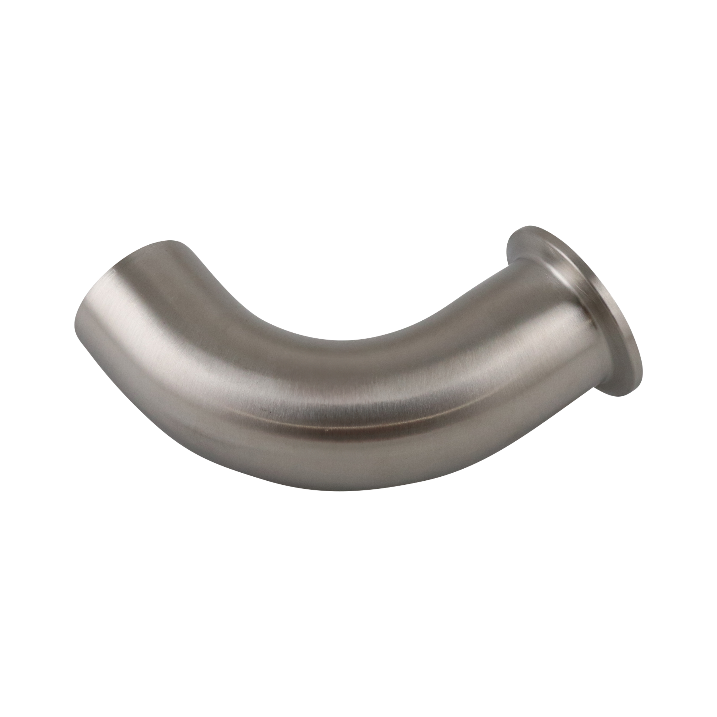 90-degree elbow, 1.5-inch butt weld to tri-clamp connection, made of 304 stainless steel, with a 32RA inner and outer diameter finish.