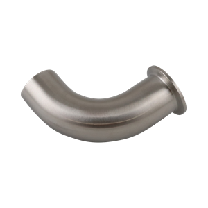 90-degree elbow, 1.5-inch butt weld to tri-clamp connection, made of 304 stainless steel, with a 32RA inner and outer diameter finish.