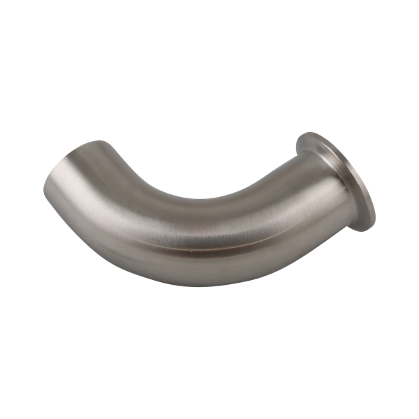90-degree elbow, 1.5-inch butt weld to tri-clamp connection, made of 304 stainless steel, with a 32RA inner and outer diameter finish.