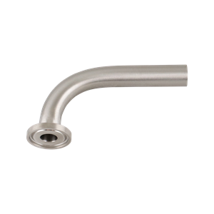 90-degree elbow, 0.75-inch Tri-Clamp to butt-weld connection, made from 316L stainless steel, with 20RA interior and 32RA exterior surface finish, SF1 BPE compliant