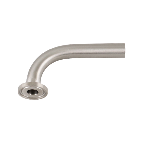 90-degree elbow, 0.75-inch Tri-Clamp to butt-weld connection, made from 316L stainless steel, with 20RA interior and 32RA exterior surface finish, SF1 BPE compliant