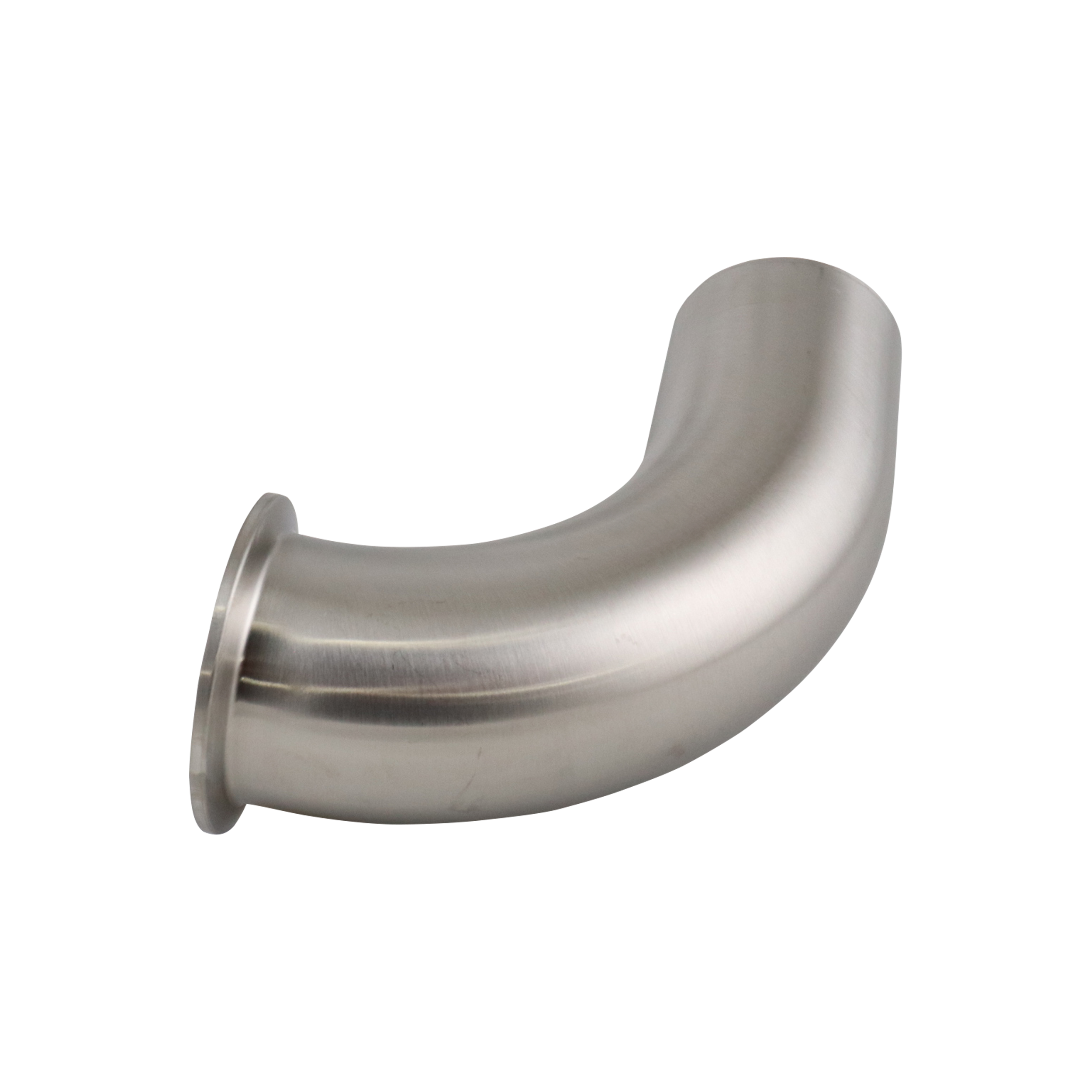 90-degree elbow, 1.5-inch Tri-Clamp to butt-weld connection, 316L stainless steel, with 15RA EP interior and 32RA exterior surface finish, SF4 BPE compliant