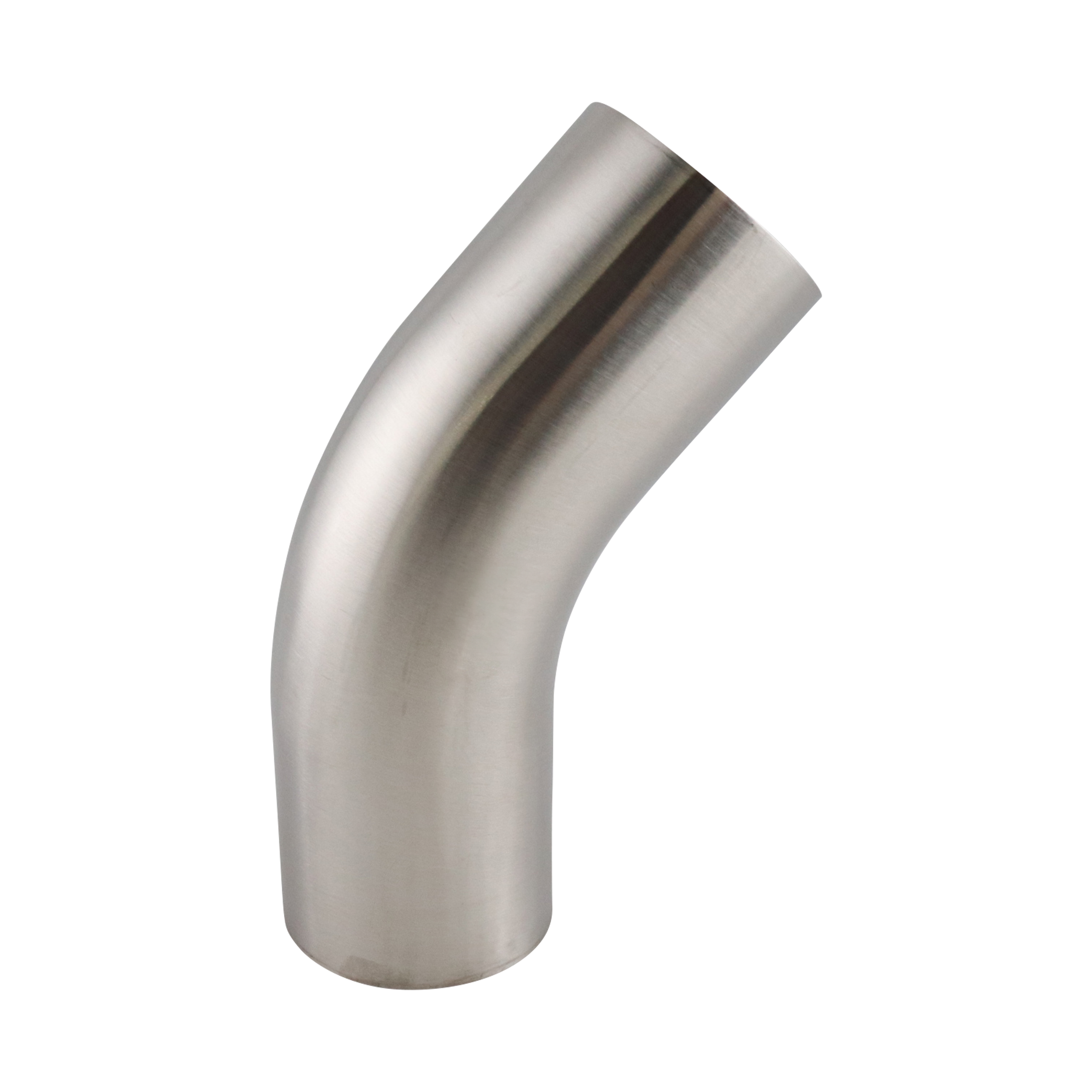 45-degree elbow, 1.5-inch butt-weld, 316L stainless steel, with 20RA interior and 32RA exterior surface finish, SF1 BPE compliant